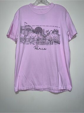 EUC The Lost Bros Paris Epcot World Showcase Size M Pink T-Shirt